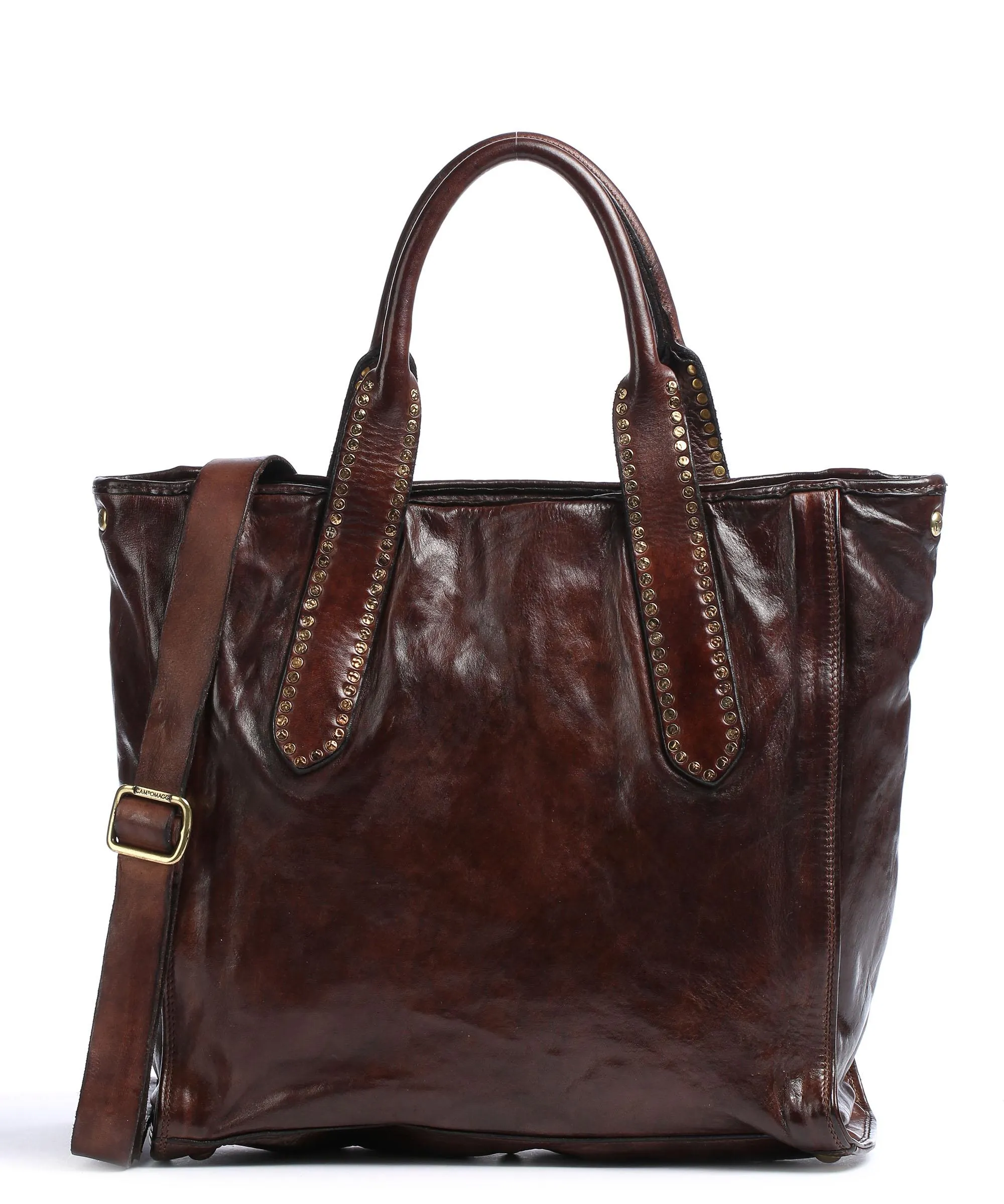  Campomaggi Borsa shopper pelle bovina marrone scuro  