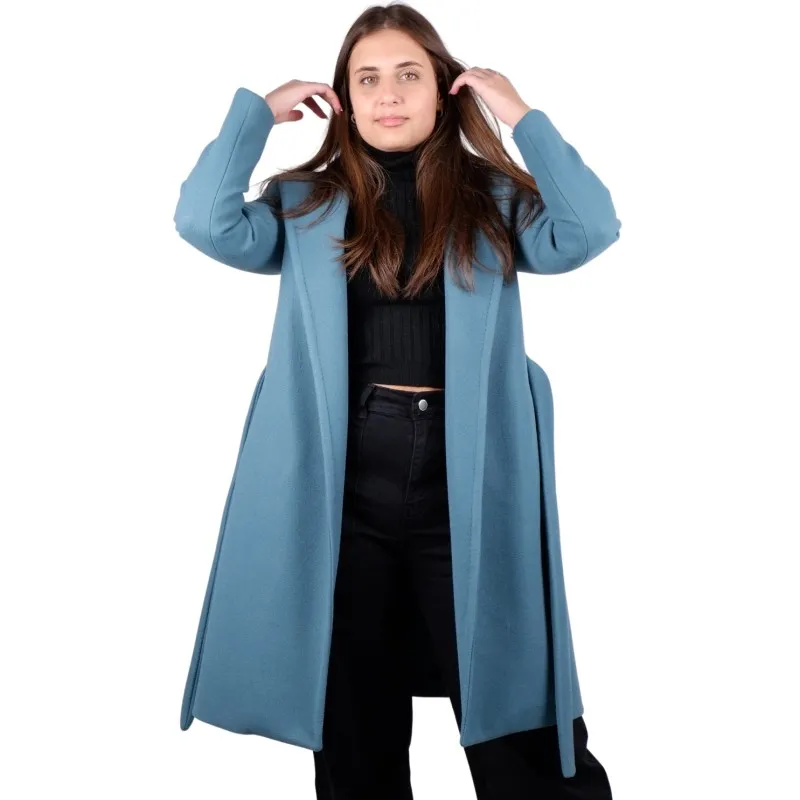 Cappotto donna con cintura cappotti in Panno Made in Italy
