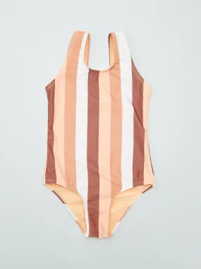 Costume da bagno a righe - Intero - BEIGE