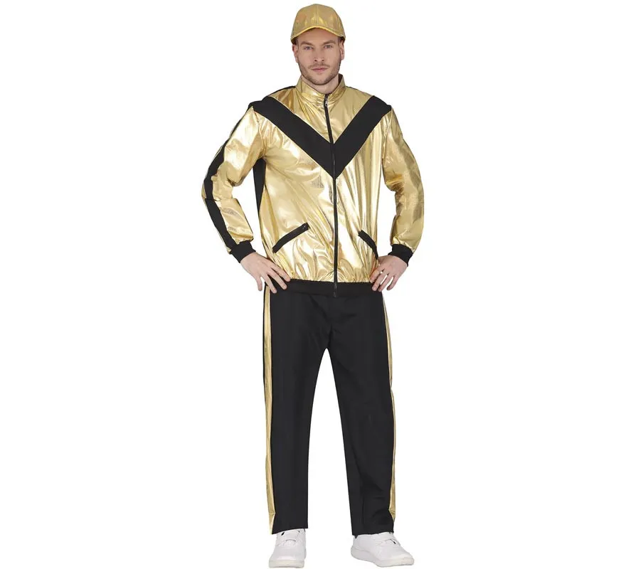 Costume da tuta dorata da uomo anni '80