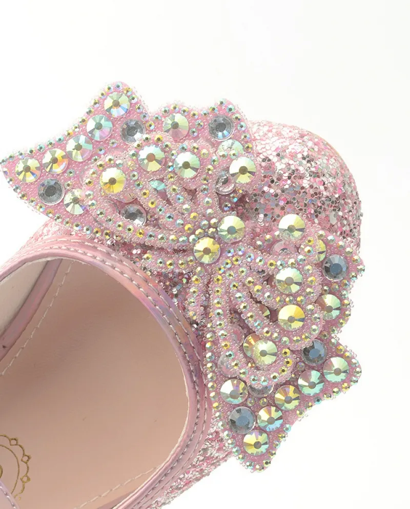 Scarpe col tacco alto per bambini Nuove scarpe da principessa per ragazze