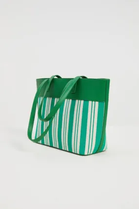 Shopper in tela e pelle
