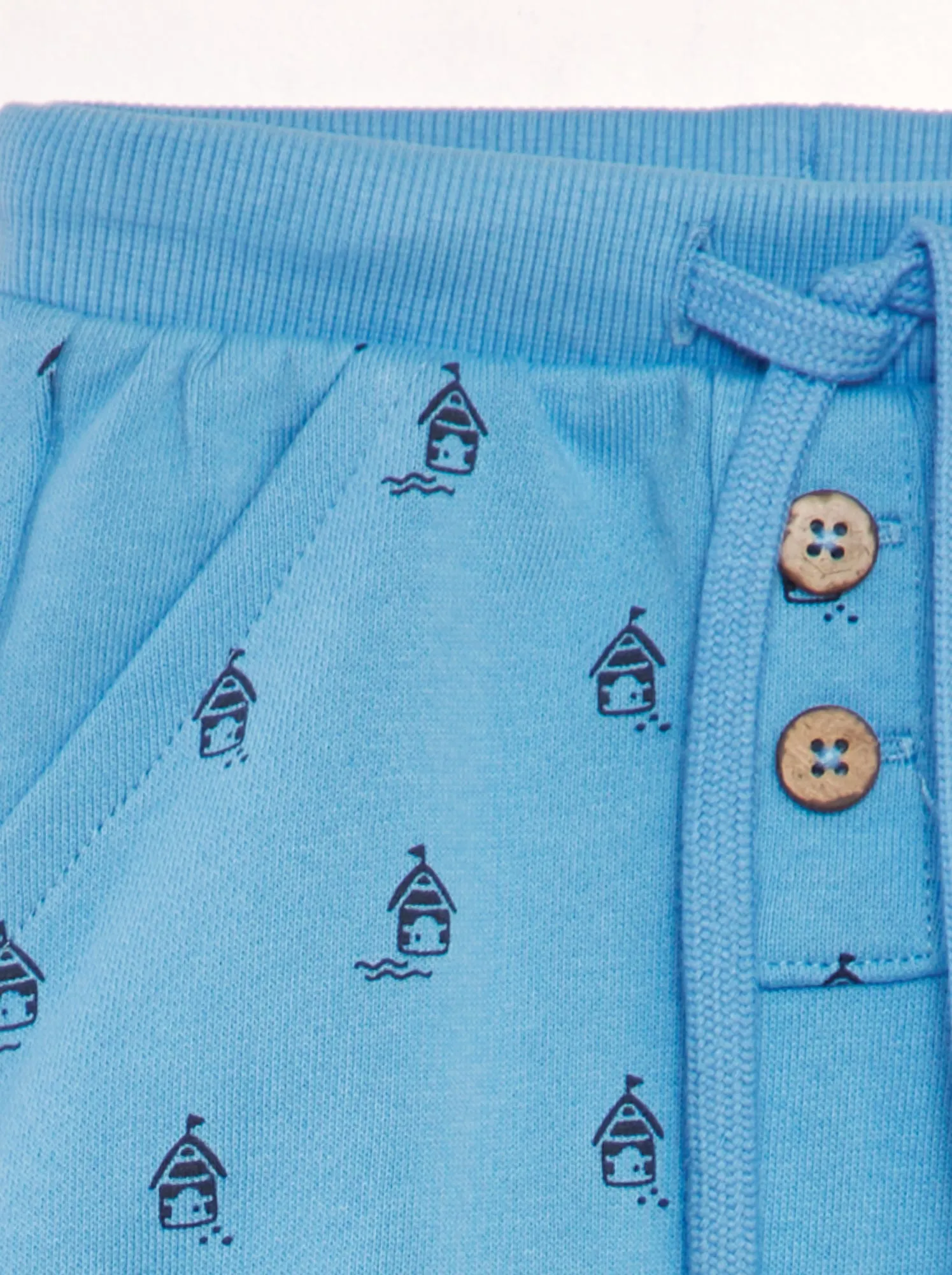Shorts in tessuto felpato con stampa - BLU