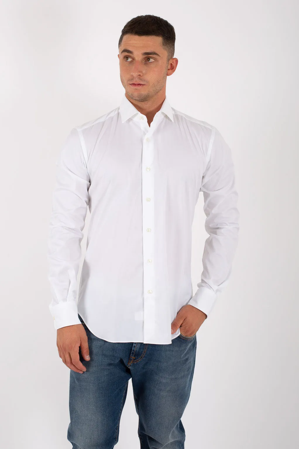 Xacus Camicia Classica Stretch Bianco Uomo